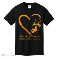 Teal Butterfly Heart Survivor Multiple Sclerosis Awareness Kids T-Shirt thumb 0