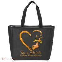Teal Butterfly Heart Survivor Multiple Sclerosis Awareness Tote Bag thumb 0