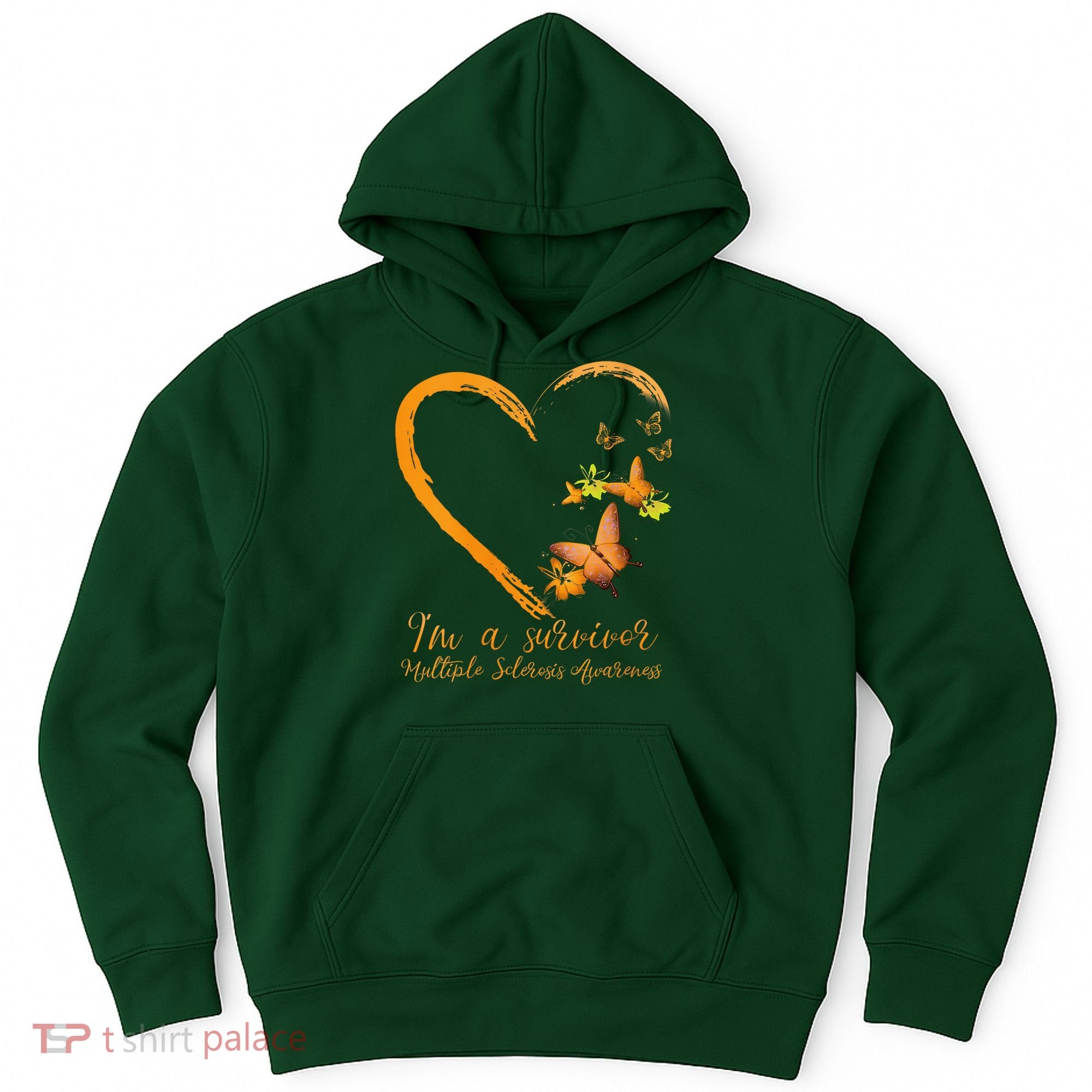 Teal Butterfly Heart Survivor Multiple Sclerosis Awareness Hoodie