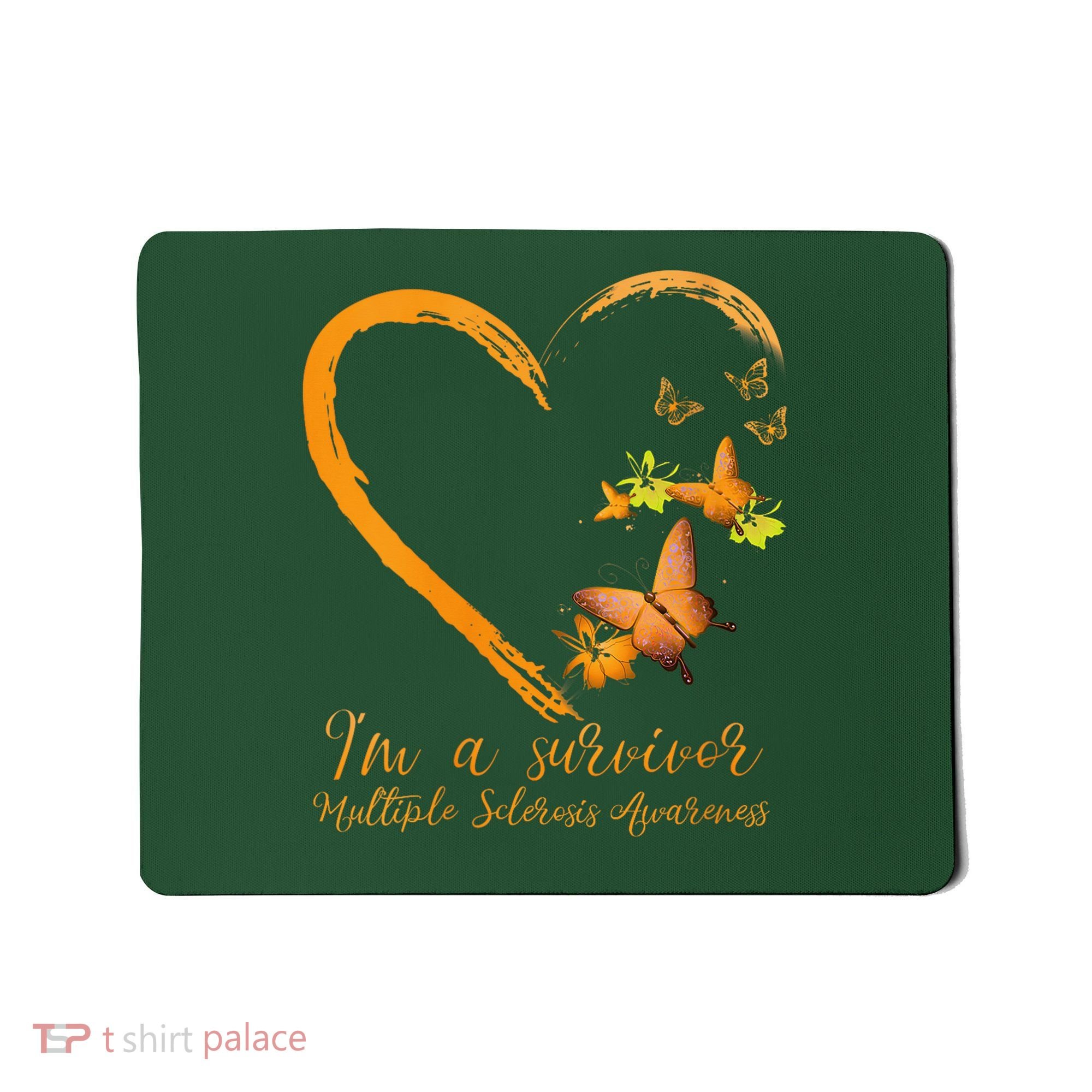 Teal Butterfly Heart Survivor Multiple Sclerosis Awareness Mousepad
