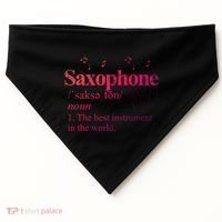 The Best Instrut In The World Saxophone Gift USA-Made Doggie Bandana thumb 0