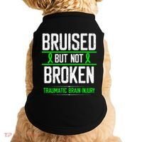 Traumatic Brain Injury Awareness Bruised Broken Green Ribbon Doggie Tank thumb 0