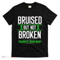 Traumatic Brain Injury Awareness Bruised Broken Green Ribbon T-Shirt thumb 0