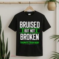 Traumatic Brain Injury Awareness Bruised Broken Green Ribbon T-Shirt thumb 2
