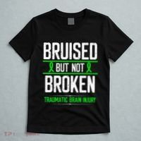 Traumatic Brain Injury Awareness Bruised Broken Green Ribbon T-Shirt thumb 5