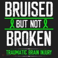 Traumatic Brain Injury Awareness Bruised Broken Green Ribbon Beanie thumb 2