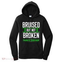 Traumatic Brain Injury Awareness Bruised Broken Green Ribbon Women's Hoodie thumb 0