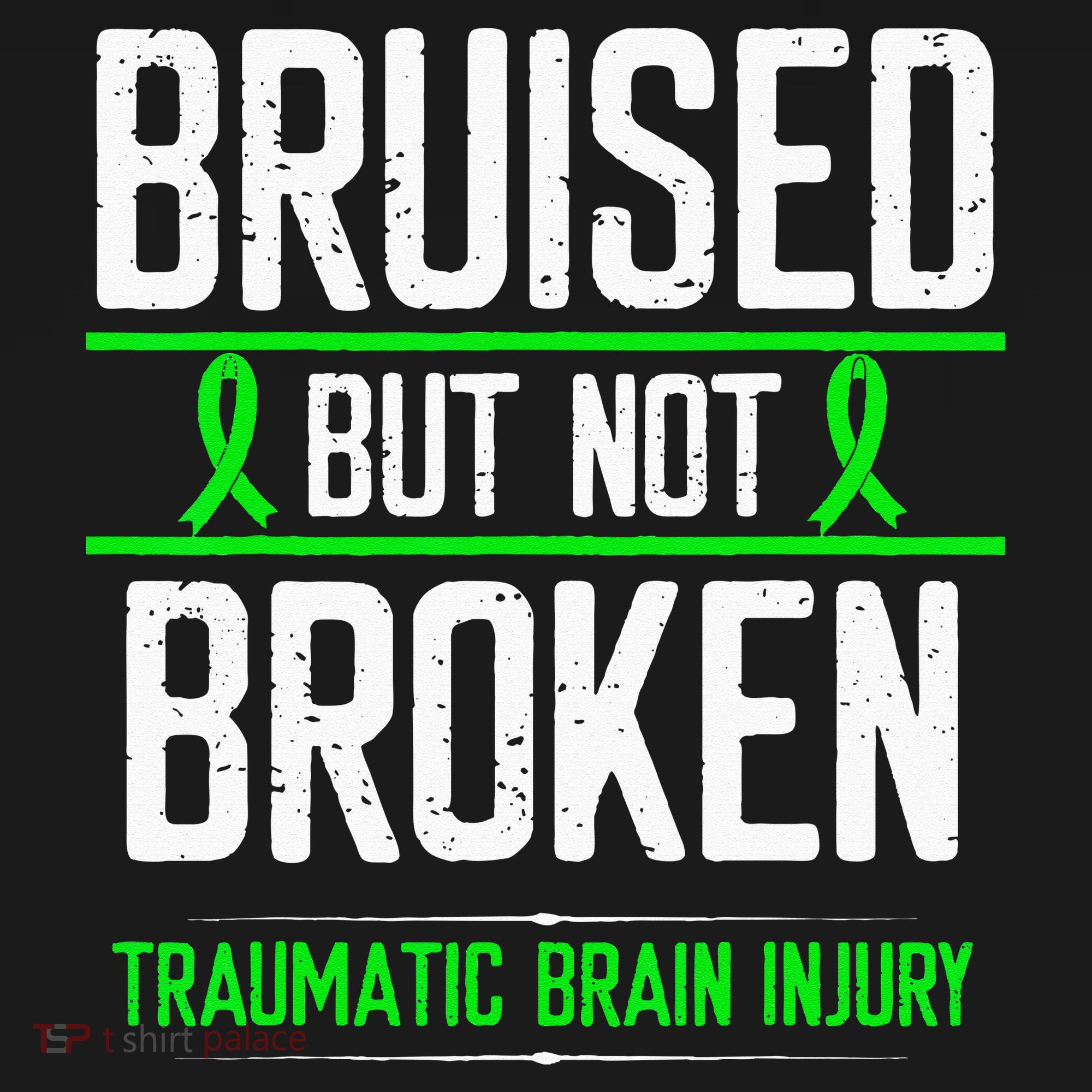 Traumatic Brain Injury Awareness Bruised Broken Green Ribbon Women's Tank Top