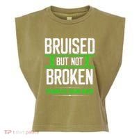 Traumatic Brain Injury Awareness Bruised Broken Green Ribbon Garment-Dyed Women's Muscle Tee thumb 0