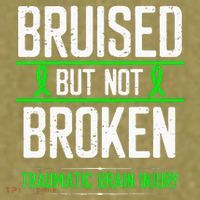 Traumatic Brain Injury Awareness Bruised Broken Green Ribbon Garment-Dyed Women's Muscle Tee thumb 6