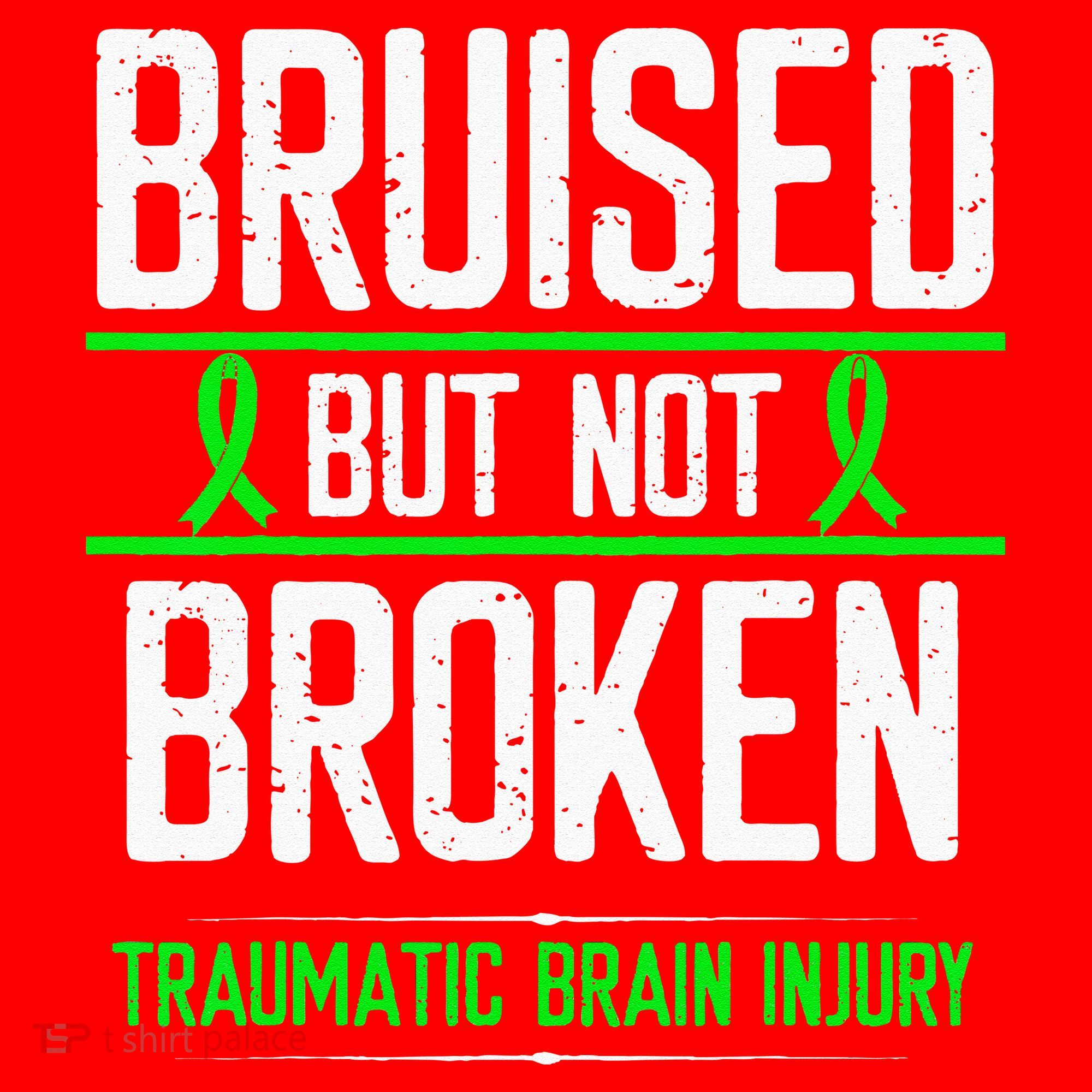 Traumatic Brain Injury Awareness Bruised Broken Green Ribbon Santa Hat