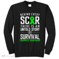 Traumatic Brain Injury Awareness Every Scar Green Ribbon Sweatshirt thumb 0