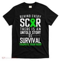 Traumatic Brain Injury Awareness Every Scar Green Ribbon T-Shirt thumb 0