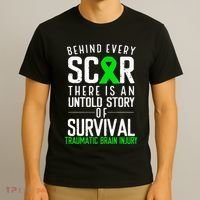 Traumatic Brain Injury Awareness Every Scar Green Ribbon T-Shirt thumb 3