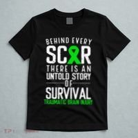 Traumatic Brain Injury Awareness Every Scar Green Ribbon T-Shirt thumb 5