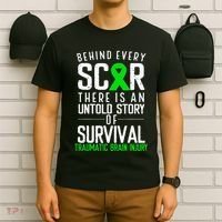 Traumatic Brain Injury Awareness Every Scar Green Ribbon T-Shirt thumb 6