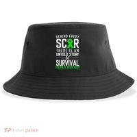 Traumatic Brain Injury Awareness Every Scar Green Ribbon Sustainable Bucket Hat thumb 0