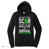 Traumatic Brain Injury Awareness Every Scar Green Ribbon Women's Hoodie thumb 0