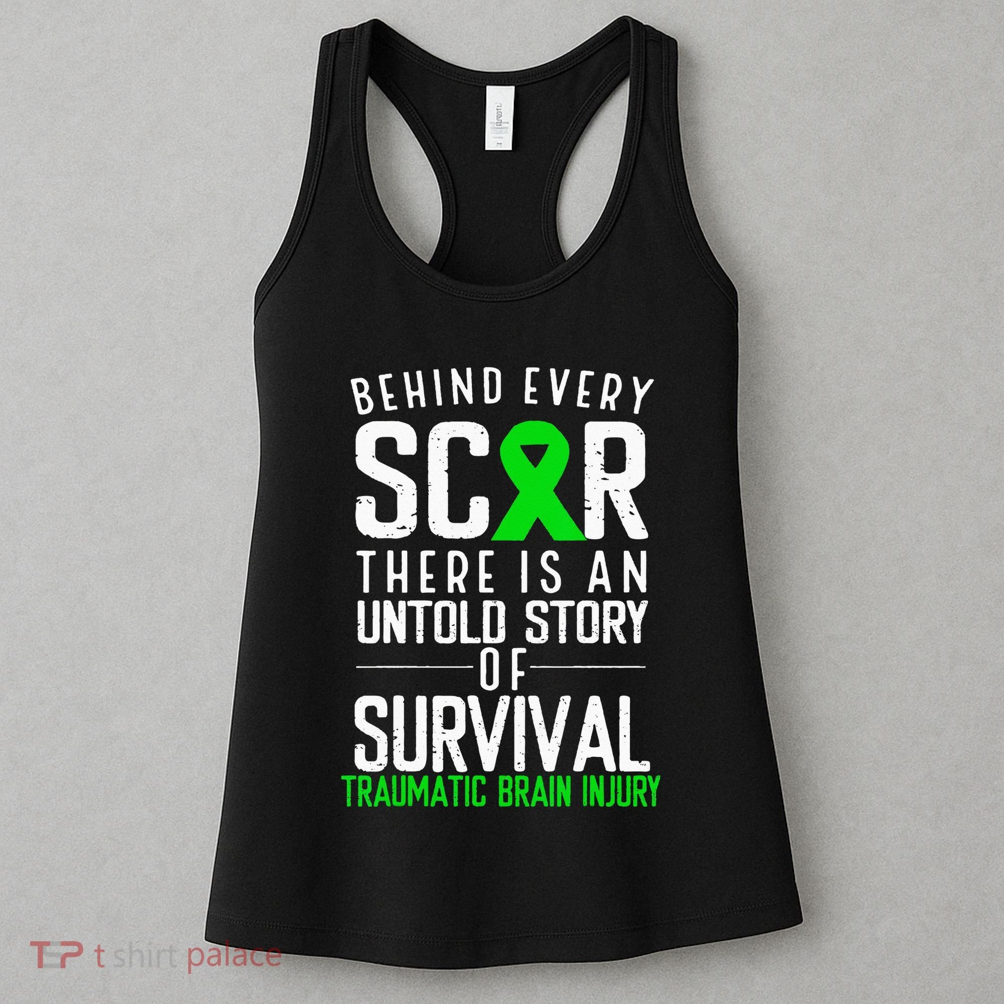 Traumatic Brain Injury Awareness Every Scar Green Ribbon Women's Tank Top