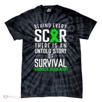 Traumatic Brain Injury Awareness Every Scar Green Ribbon Tie-Dye T-Shirt thumb 0