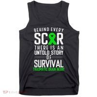 Traumatic Brain Injury Awareness Every Scar Green Ribbon Tank Top thumb 0