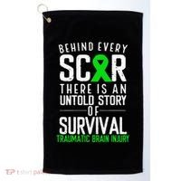 Traumatic Brain Injury Awareness Every Scar Green Ribbon Golf Towel thumb 0