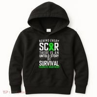 Traumatic Brain Injury Awareness Every Scar Green Ribbon Kids Hoodie thumb 0