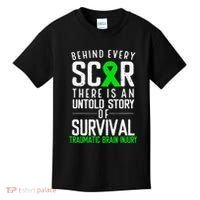 Traumatic Brain Injury Awareness Every Scar Green Ribbon Kids T-Shirt thumb 0