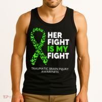 Traumatic Brain Injury Awareness Her Fight Green Ribbon Tank Top thumb 3