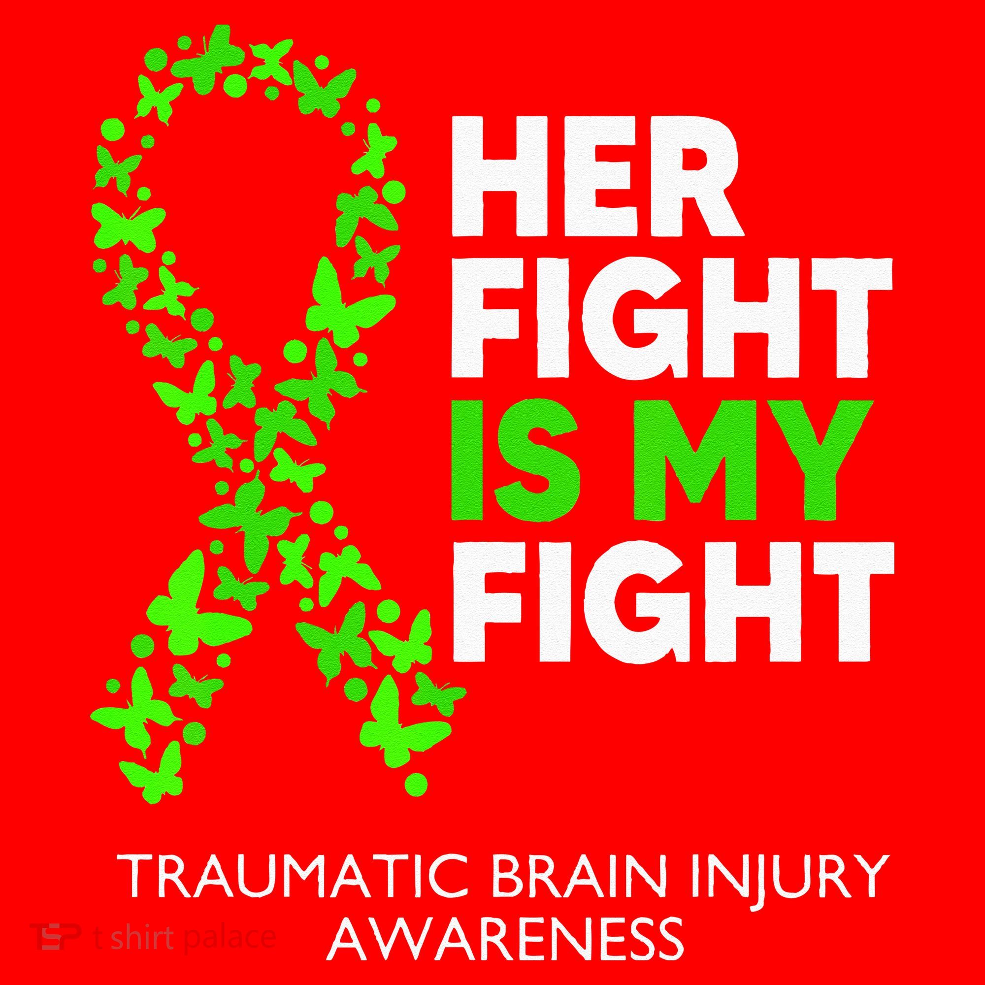 Traumatic Brain Injury Awareness Her Fight Green Ribbon Santa Hat