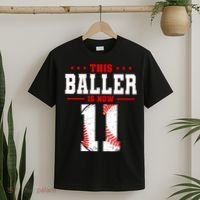 This Baller Is Now 11 Birthday Baseball Theme Bday Party T-Shirt thumb 2