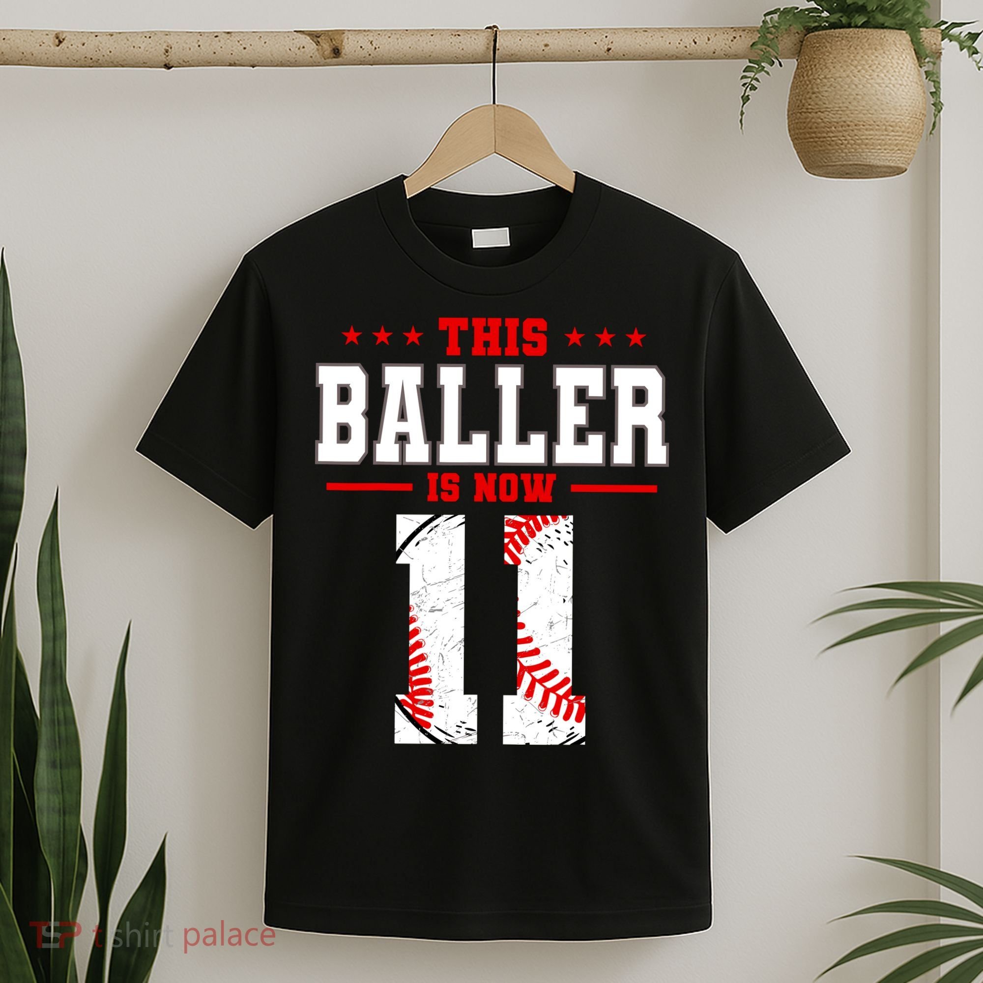 This Baller Is Now 11 Birthday Baseball Theme Bday Party T-Shirt