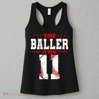 This Baller Is Now 11 Birthday Baseball Theme Bday Party Women's Tank Top thumb 3