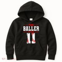 This Baller Is Now 11 Birthday Baseball Theme Bday Party Kids Hoodie thumb 0