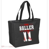 This Baller Is Now 11 Birthday Baseball Theme Bday Party Tote Bag thumb 2