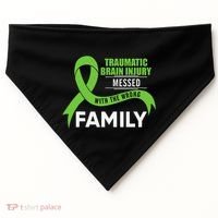 Traumatic Brain Injury Awareness Messed With Wrong Family USA-Made Doggie Bandana thumb 0