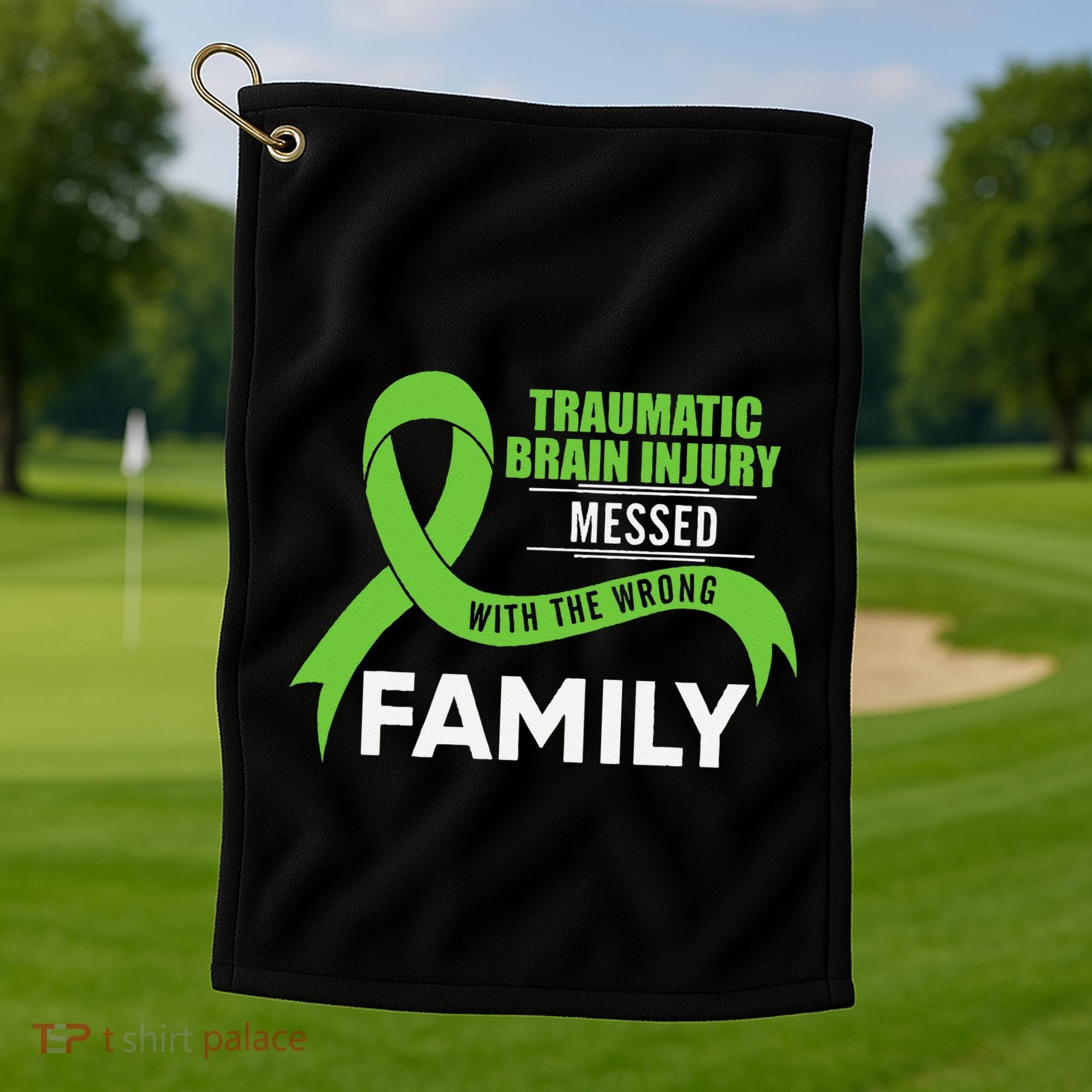 Traumatic Brain Injury Awareness Messed With Wrong Family Golf Towel