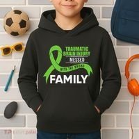 Traumatic Brain Injury Awareness Messed With Wrong Family Kids Hoodie thumb 2