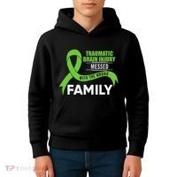 Traumatic Brain Injury Awareness Messed With Wrong Family Kids Hoodie thumb 4