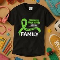 Traumatic Brain Injury Awareness Messed With Wrong Family Kids T-Shirt thumb 3