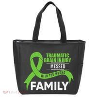 Traumatic Brain Injury Awareness Messed With Wrong Family Tote Bag thumb 0