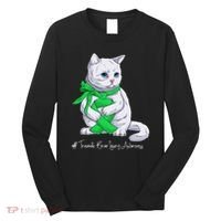 Traumatic Brain Injury Awareness Month Green Ribbon Cat Long Sleeve Shirt thumb 0