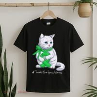 Traumatic Brain Injury Awareness Month Green Ribbon Cat T-Shirt thumb 2