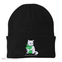 Traumatic Brain Injury Awareness Month Green Ribbon Cat Beanie thumb 0