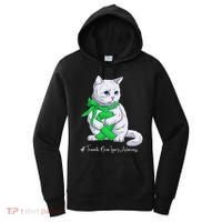 Traumatic Brain Injury Awareness Month Green Ribbon Cat Women's Hoodie thumb 0