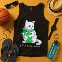 Traumatic Brain Injury Awareness Month Green Ribbon Cat Tank Top thumb 4