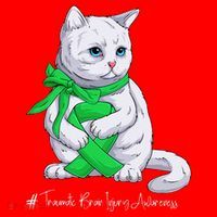 Traumatic Brain Injury Awareness Month Green Ribbon Cat Santa Hat thumb 1