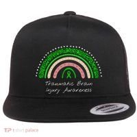Traumatic Brain Injury Rainbow TBI Awareness Flat Bill Trucker Hat thumb 0