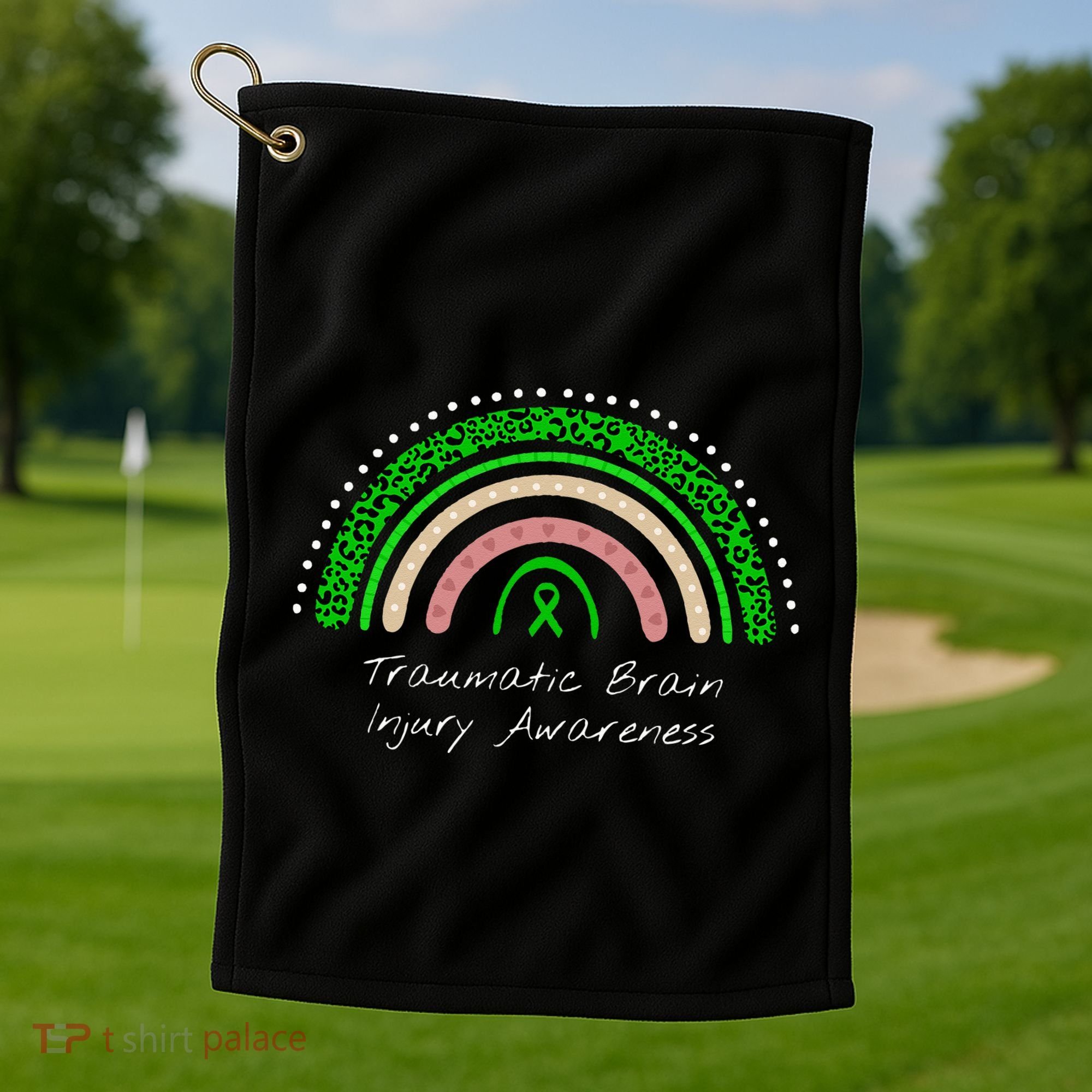 Traumatic Brain Injury Rainbow TBI Awareness Golf Towel