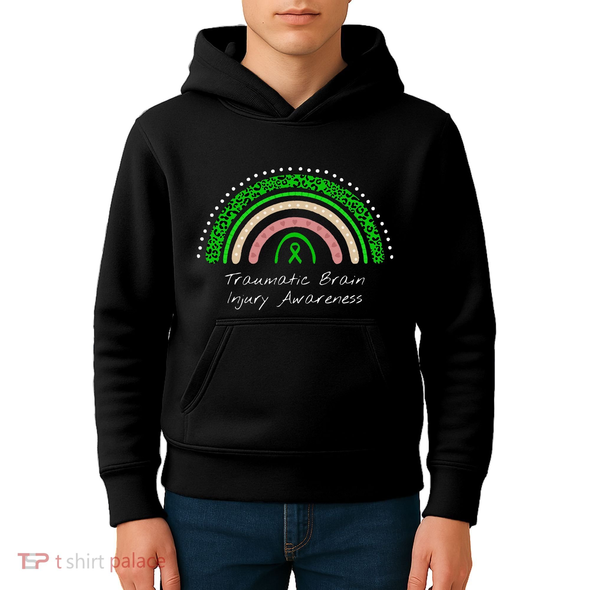 Traumatic Brain Injury Rainbow TBI Awareness Kids Hoodie